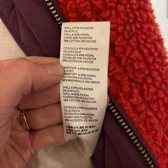 Free People Rivington red Sherpa jacket coat Oversized - Picture 5 of 5